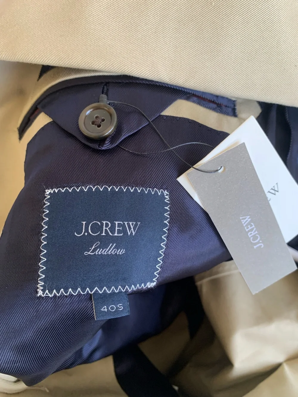 J. Crew Ludlow Tan Cotton Blazer NWT Duca Viscoti 40S